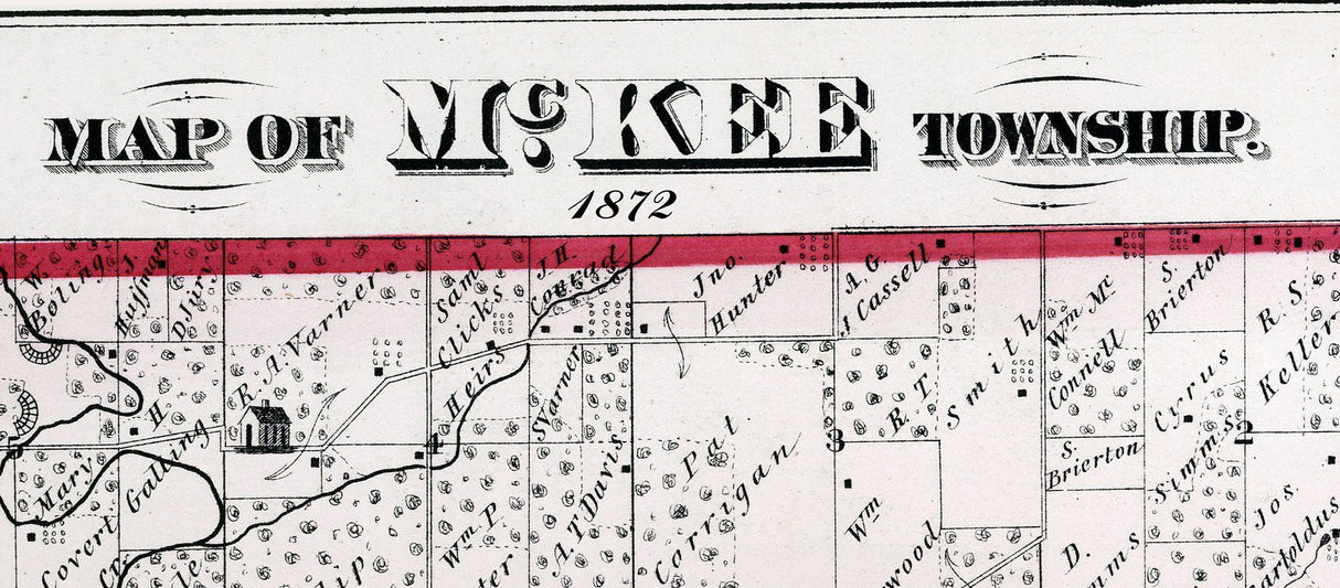 1872 Map of McKee Township Adams County Illinois