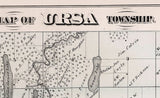 1872 Map of Ursa and Mendon Township Adams County Illinois