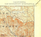 1901 Topo Map of San Bernardino California