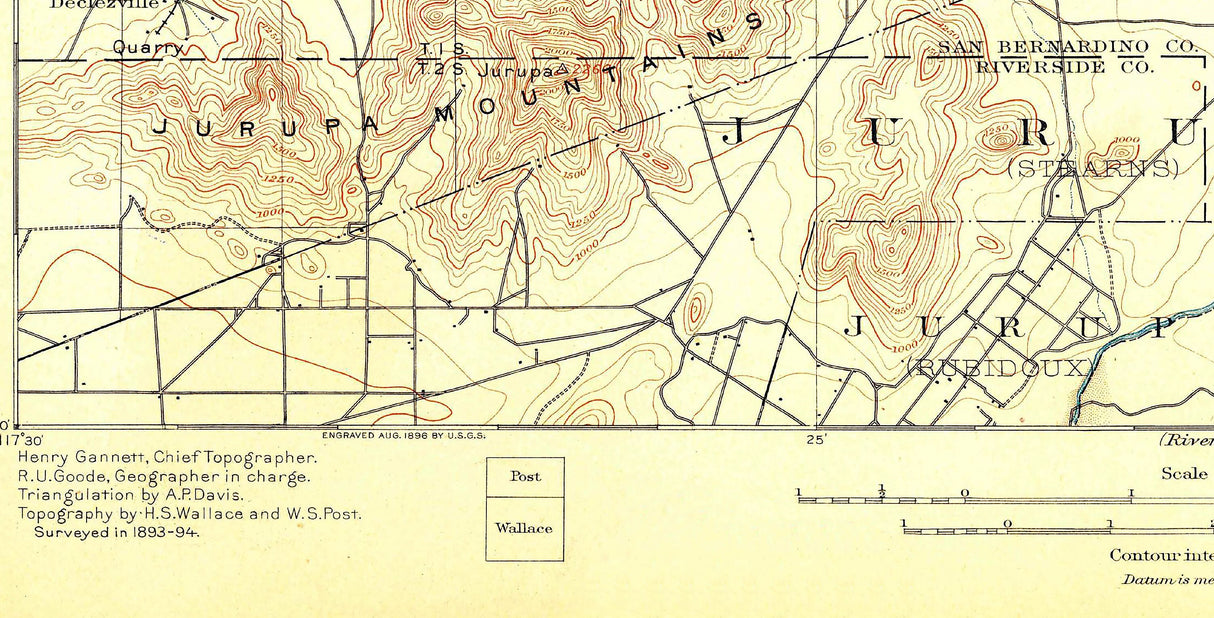 1901 Topo Map of San Bernardino California