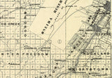 1900 Map of Lake Winnebago Wisconsin and Surrounding Area