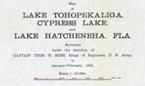 1901 Map of Tohopekaliga Cypress and Hatcheneha Lake Florida