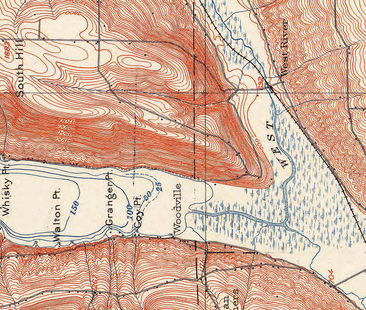 1903 Map of Canandalgua Lake New York Ontario and Yates County