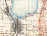 1911 Map of Lake Winnebago Wisconsin