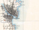 1911 Map of Lake Winnebago Wisconsin