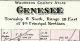 1873 Map of Genesee Township Waukesha County Wisconsin