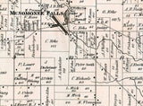 1873 Map of Menomonee Township Waukesha County Wisconsin