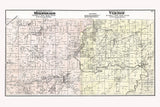 1873 Map of Mukwonago and Vernon Township Waukesha County Wisconsin