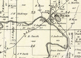 1873 Map of Mukwonago and Vernon Township Waukesha County Wisconsin