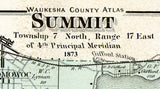 1873 Map of Summit Township Waukesha County Wisconsin