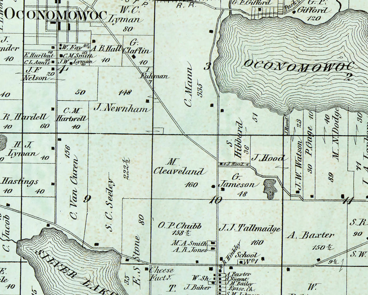 1873 Map of Summit Township Waukesha County Wisconsin
