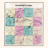 1873 Map of Waukesha County Wisconsin