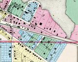 1873 Town Map of Oconomowoc Waukesha County Wisconsin