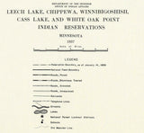 1937 Map of Leech Lake Chippewa Winnibigoshish Cass Lake Minnesota