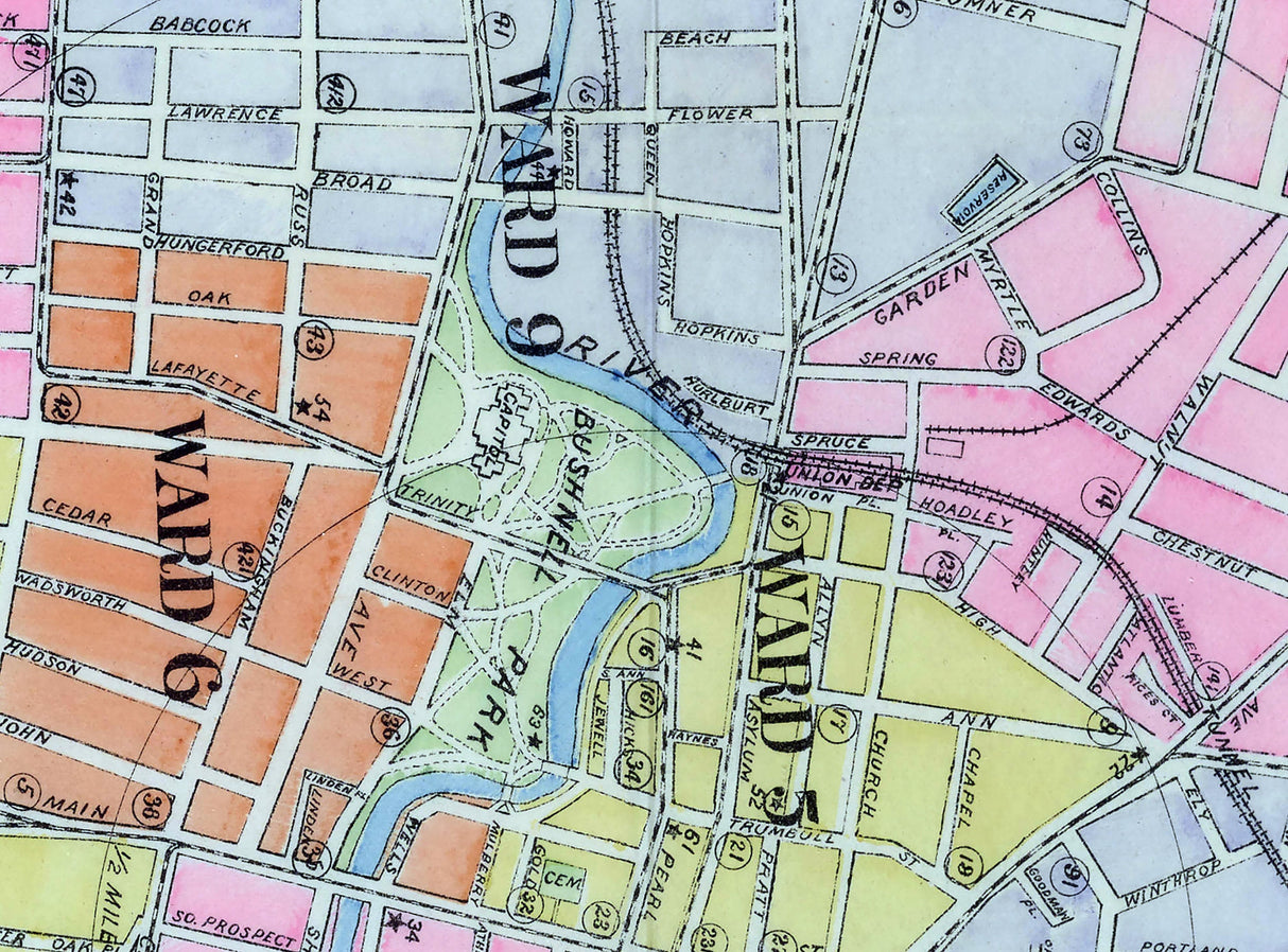 1899 Map of Hartford Connecticut