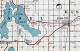 1920 Map of Chisago Anoka and Isanti County Minnesota