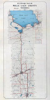 1920 Map of Mille Lacs County Minnesota