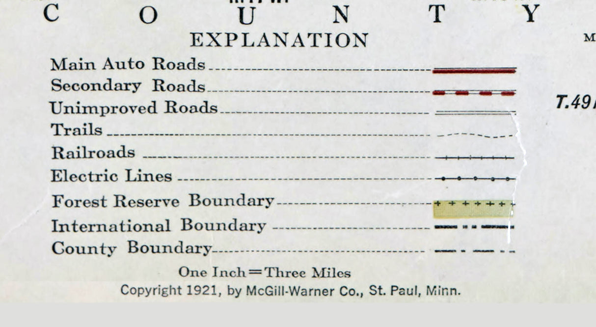 1921 Map of Saint Louis County Minnesota