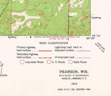 1973 Topo Map of Pearson Wisconsin Quad Game Lake Jack Lake