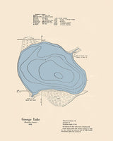 1970 Map of George Lake Kenosha County Wisconsin