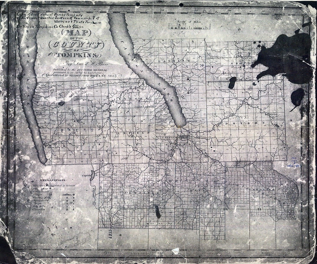 1838 Map of Tompkins County New York