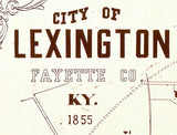 1855 Map of Lexington Fayette County Kentucky