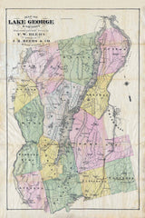 1876 Map of Lake George New York and Vicinity