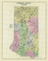 1910 Map of Hamilton County New York