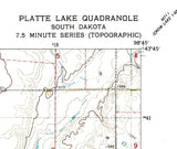 1979 Map of Platte Lake South Dakota