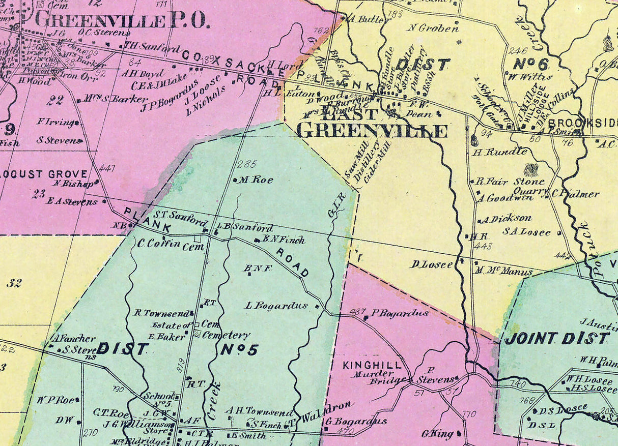 1867 Map of Greenville Greene County New York