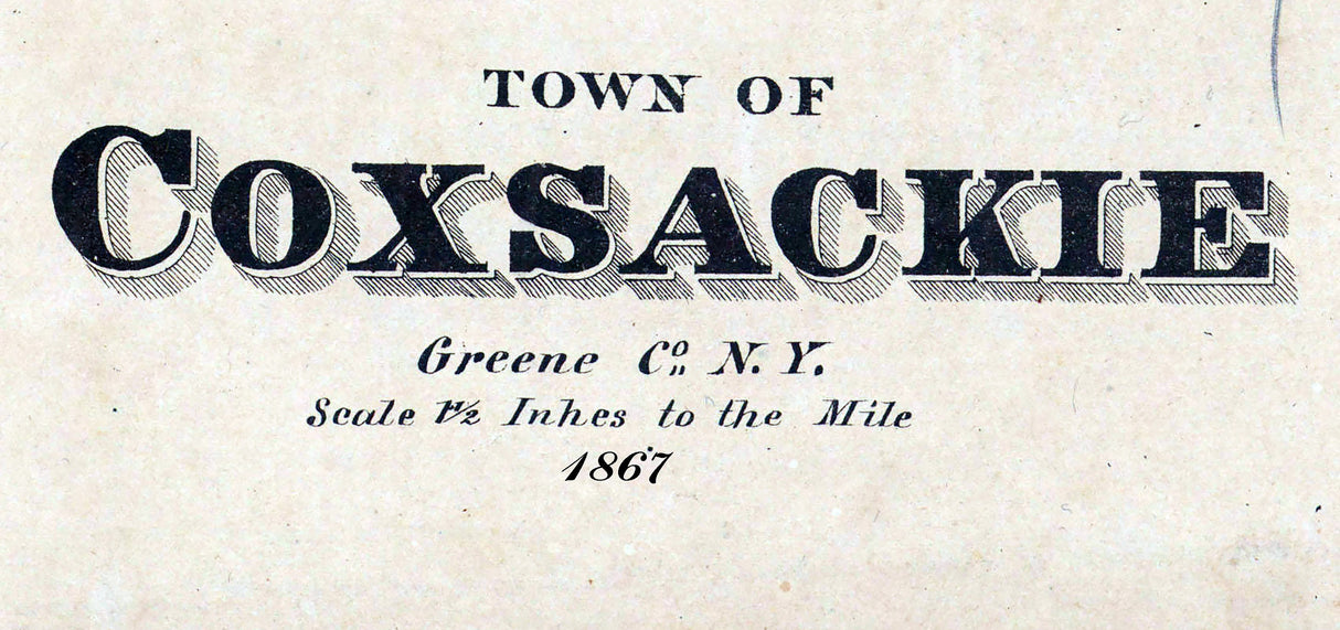 1867 Town Map of Coxsackie Greene County New York