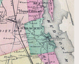 1867 Town Map of Coxsackie Greene County New York