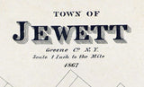 1867 Town Map of Jewett and Hunter Greene County New York