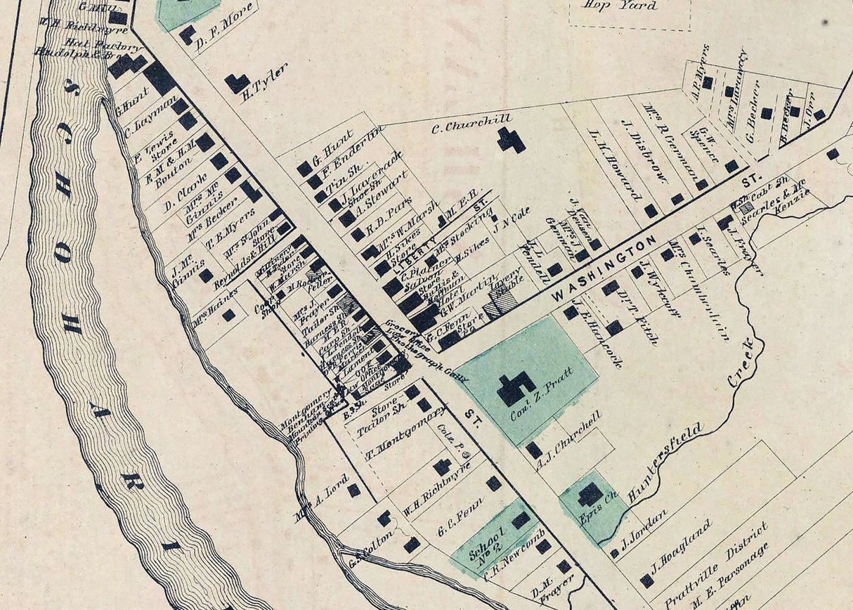 1867 Town Map of Prattsville Greene County New York