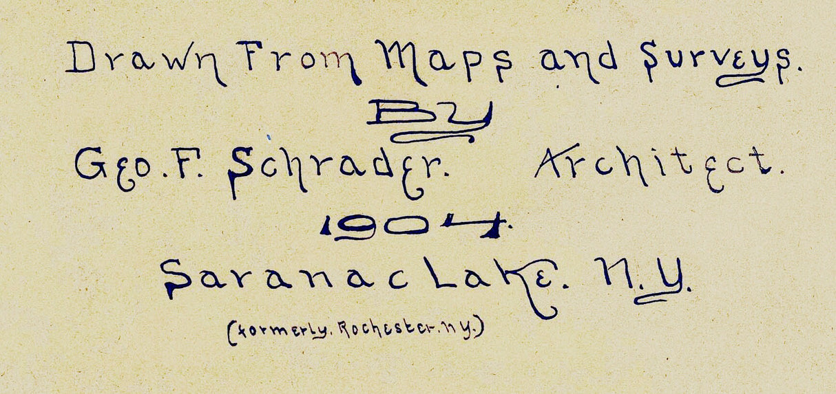 1904 Map of Upper Saranac Lake Franklin County New York