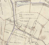 1906 Farm Line Map of Menallen Township Fayette County Pa Route 40 Area