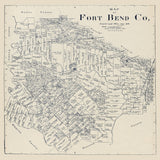 1914 Farm Line Map of Fort Bend County Texas