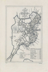 1722 Map Plan of Boston Massachusetts