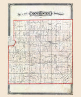 1875 Map of Manchester Township Green Lake County Wisconsin