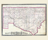 1875 Map of Seneca Township Green Lake County Wisconsin