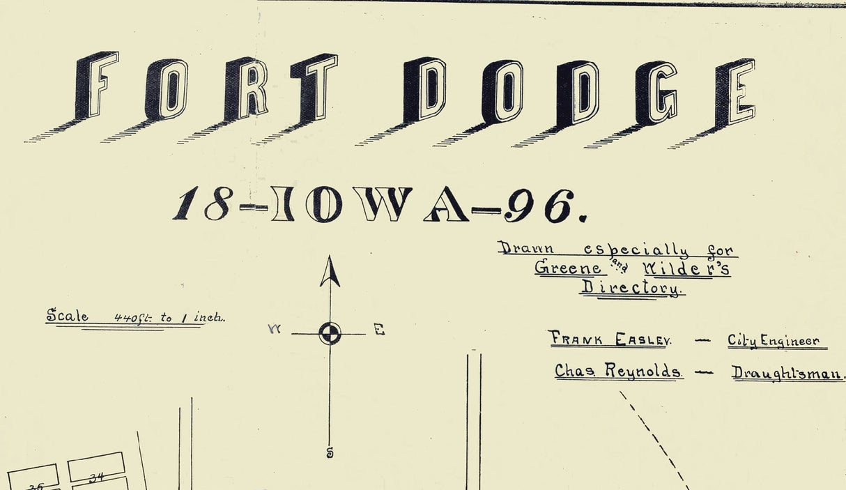 1896 Map of Fort Dodge Iowa