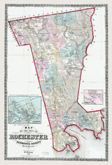 1856 Town Map of Rochester Plymouth County Massachusetts