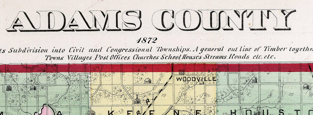 1872 Map of Adams County Illinois