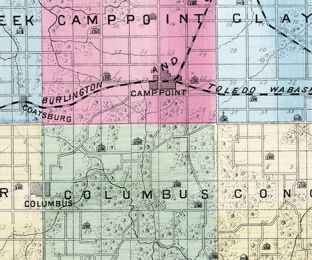 1872 Map of Adams County Illinois