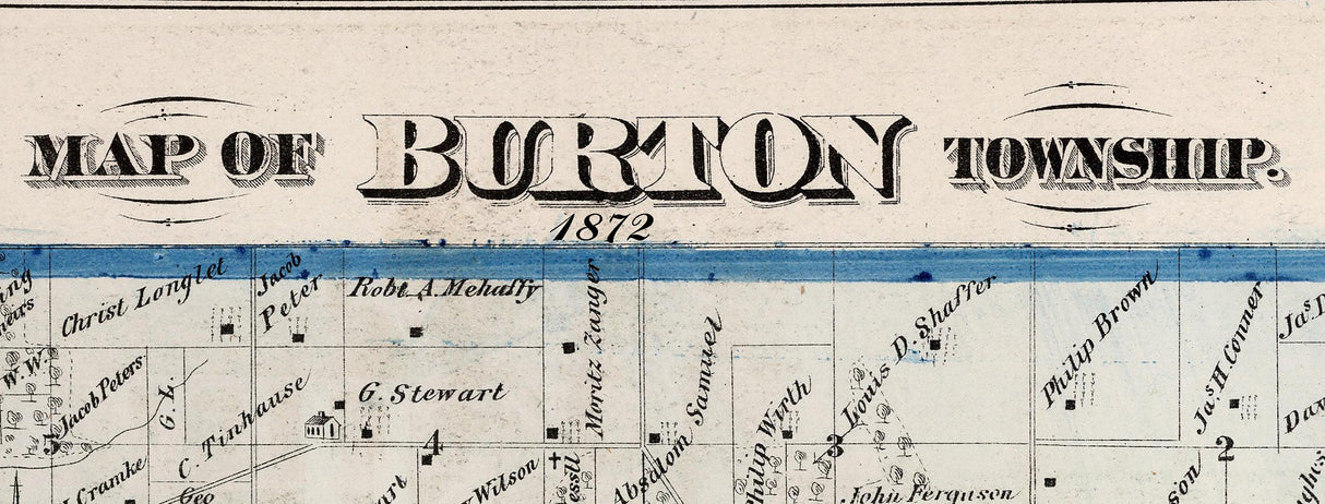 1872 Map of Burton Township Adams County Illinois