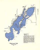 1970 Map of Whitewater Lake Walworth County Wisconsin