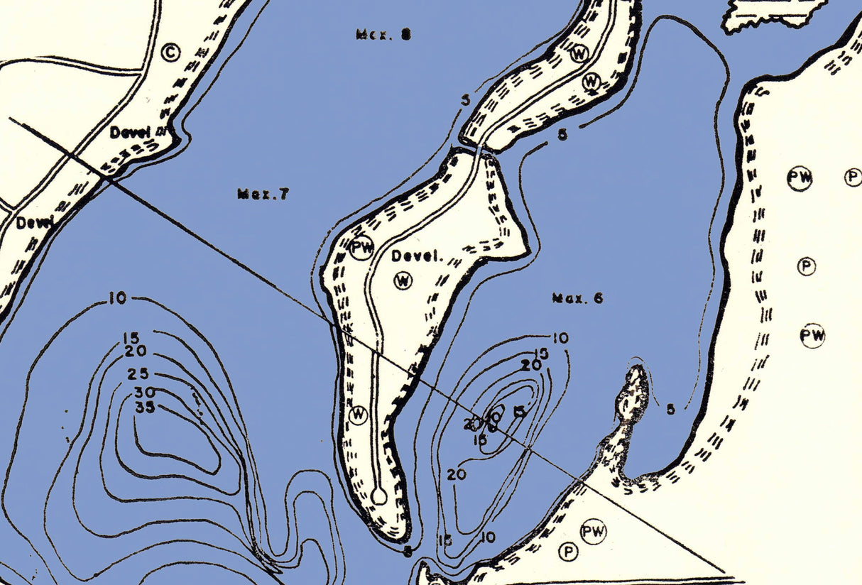 1970 Map of Whitewater Lake Walworth County Wisconsin