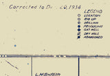 1934 Farm Line Map of Montgomery County Kansas Oil and Gas Wells