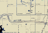 1934 Farm Line Map of Montgomery County Kansas Oil and Gas Wells