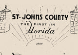 1940 Map of Saint Johns County Florida